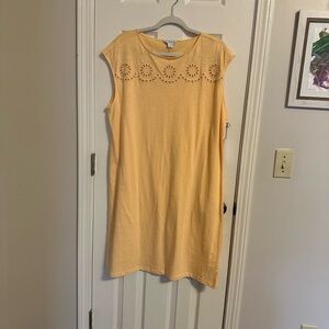 Liz Claiborne Sleeveless dress, Apricot Sherbet color, 100% cotton.